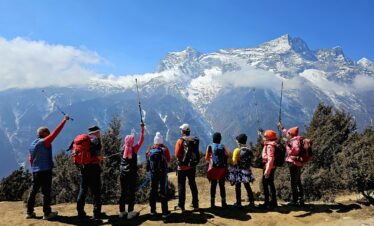 a Indonesia trekkers enjoying a trek